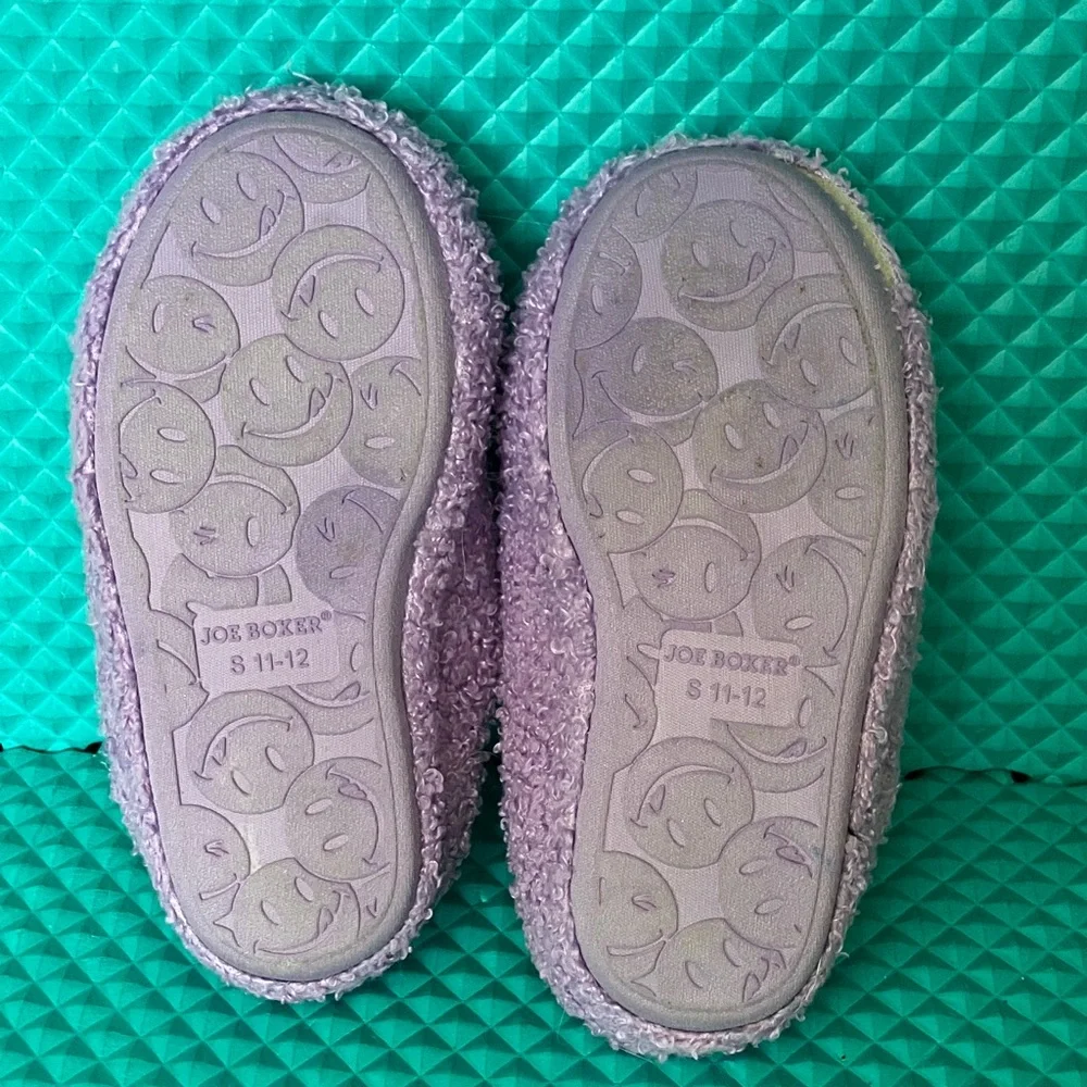 Joe Boxer Girl Purple Plush Clog Slippers | S 11-12